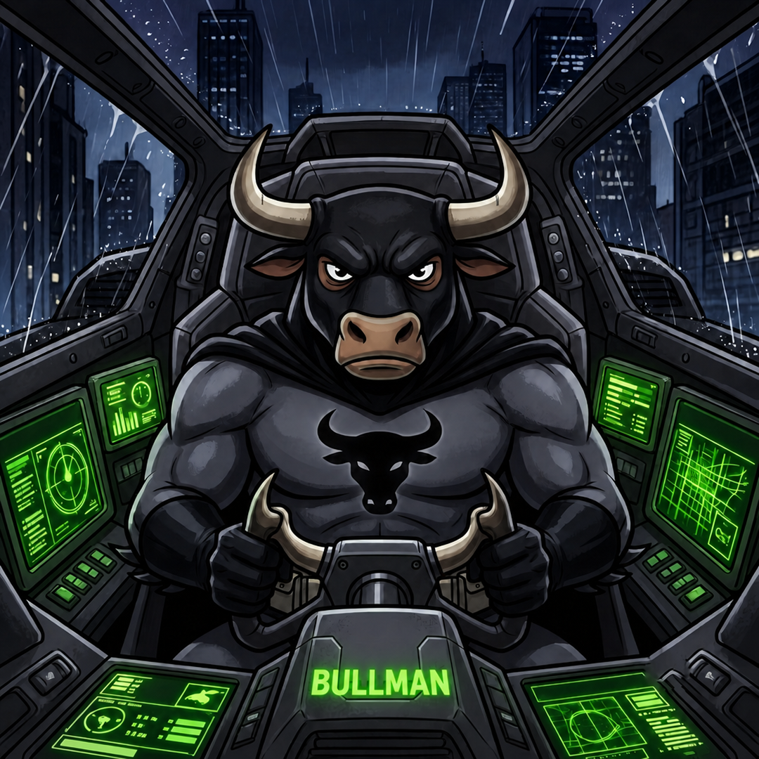Bullman in the cockpit with green market terminals
